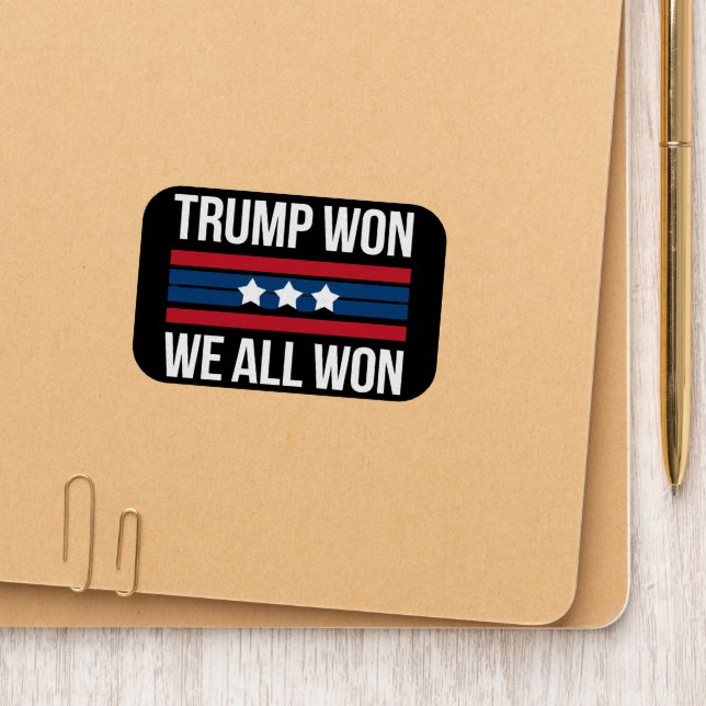 Trump Won We All Won 2024 USA Flag Trump Won Patch (On Folder)