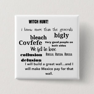 Trump Word Cloud Typography Political Button