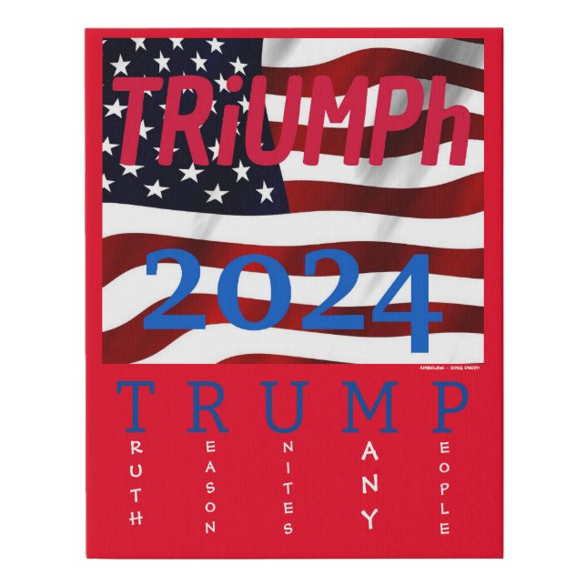 TRUMP Wrapped Canvas Print 11x24 - "TRiUMPh 2024" (Front)