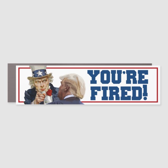 Trump You're Fired Biden 2024 Anti-Trump Bumper Car Magnet (Front)