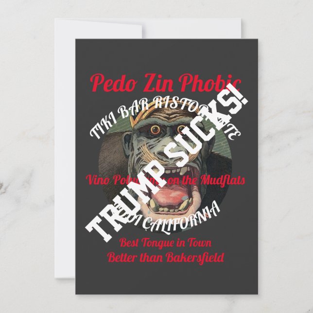 Trump Zin Phobic Tiki Bar Ristorante Lodi CA Invitation (Front)