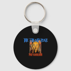 Trump Zone Is Funny Political Parody And Satire  Keychain