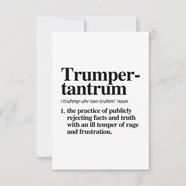 Trumper Tantrum Definition Thank You Card (Front)