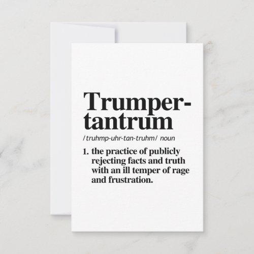 Trumper Tantrum Definition Thank You Card