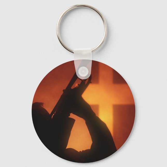 Trumpet and Cross Keychain (Front)