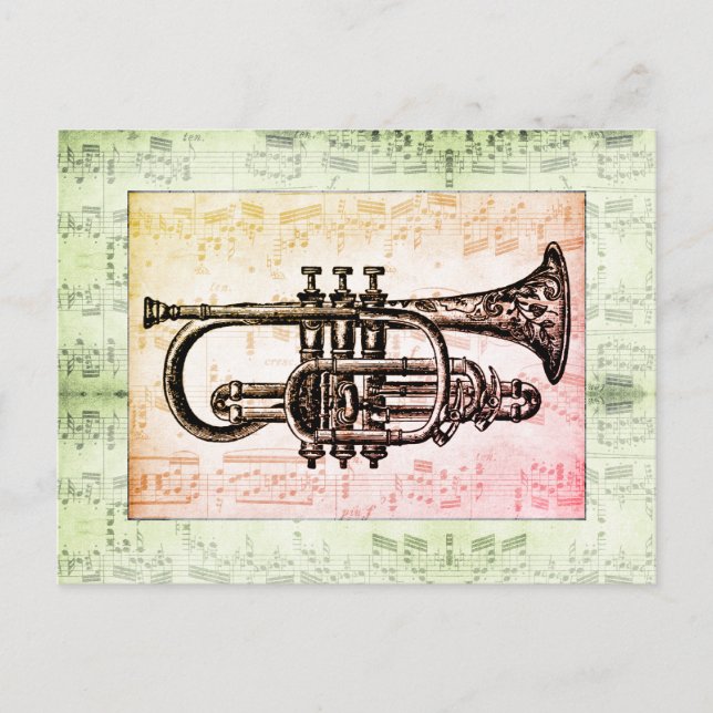 Trumpet And Music Notes (Front)