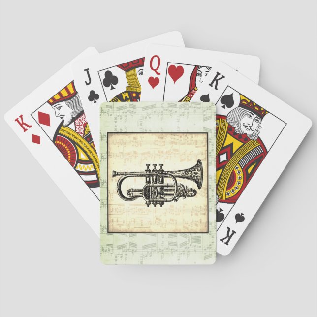 Trumpet And Music Notes Poker Cards (Back)
