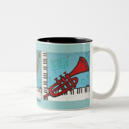 trumpet and piano musical mug