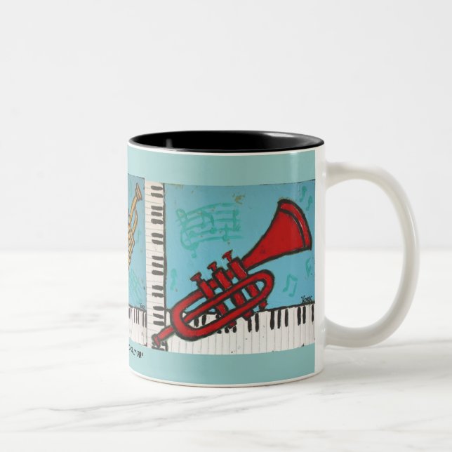 trumpet and piano musical mug (Right)