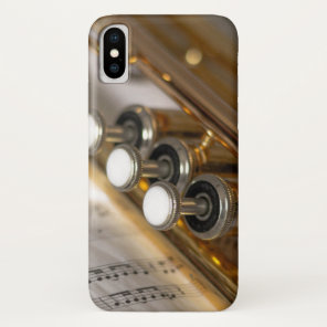 Trumpet and Sheet Music Brass Instrument iPhone X Case