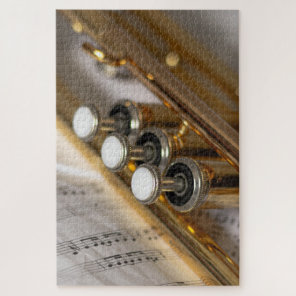 Trumpet and Sheet Music Brass Instrument Jigsaw Puzzle