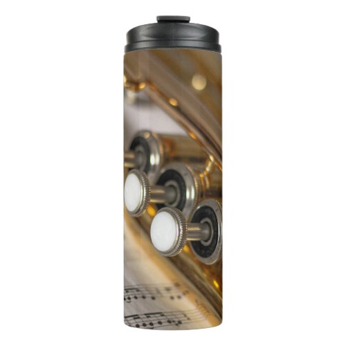 Trumpet and Sheet Music Brass Instrument Thermal Tumbler