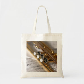 Trumpet and Sheet Music Brass Instrument Tote Bag