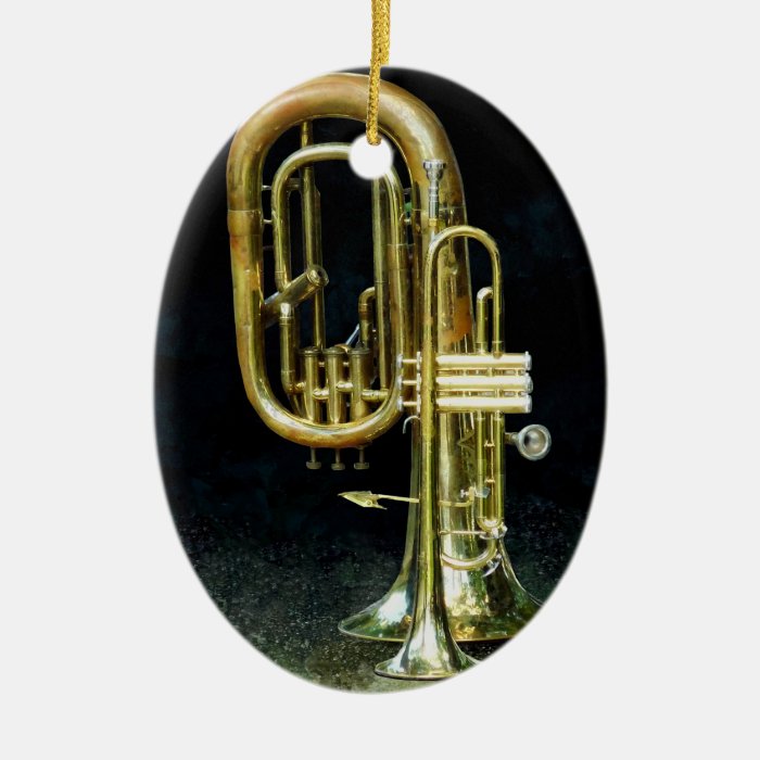 Trumpet And Tuba Christmas Ornaments