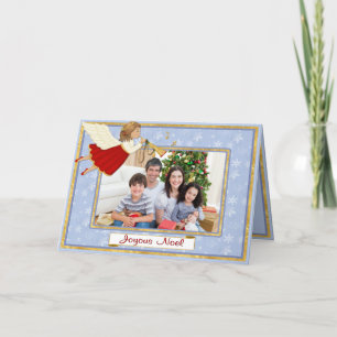 Trumpet Angel Noel Photo Greeting Holiday Card