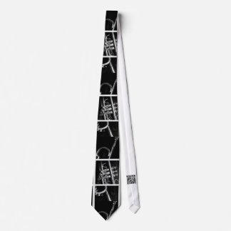 Trumpet Back and white funky Neck Tie