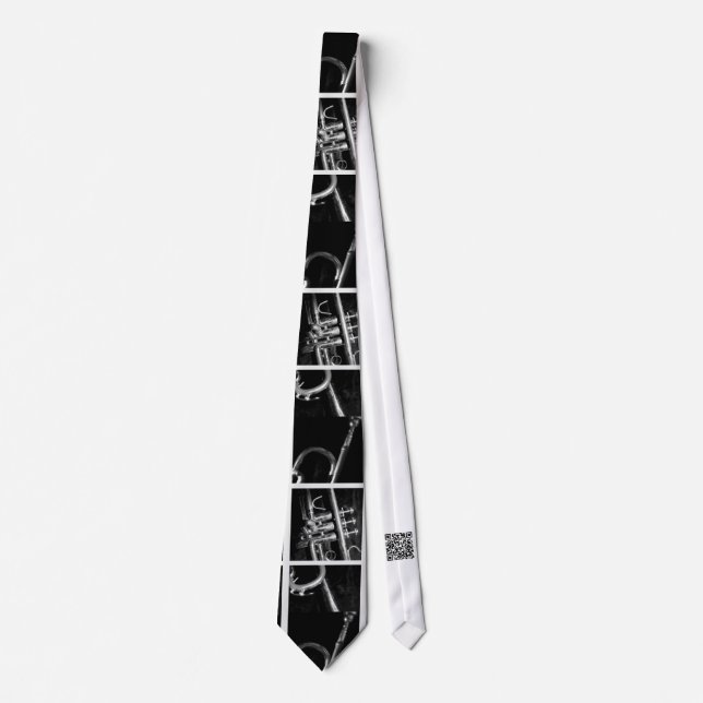 Trumpet Back and white funky Neck Tie (Front)