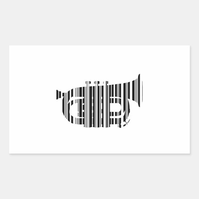 TRUMPET BAR CODE Music Barcode Pattern Design Rectangular Sticker (Front)
