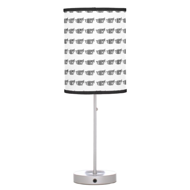 TRUMPET BAR CODE Music Barcode Pattern Design Table Lamp (Back)