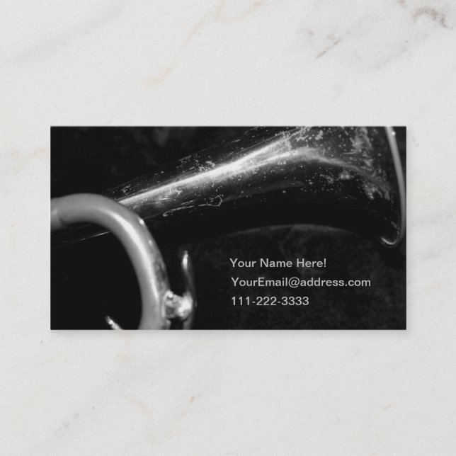 Trumpet Bell business card for musicians (Front)