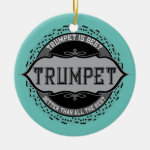 Trumpet Best Music Note Circle Ceramic Ornament