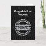 Trumpet Best Music Note Circle Graduation Card