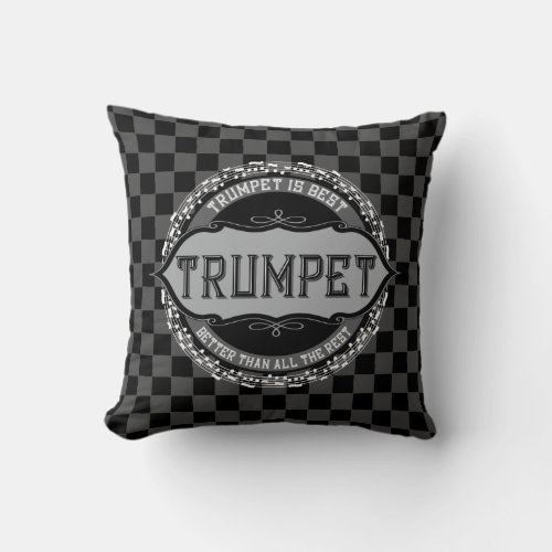 Trumpet Best Music Note Circle Throw Pillow