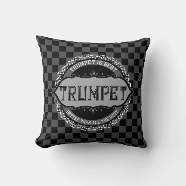 Trumpet Best Music Note Circle Throw Pillow (Front)