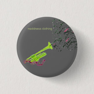 trumpet blast pinback button