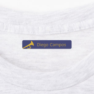 Trumpet Blue Gold Name Labels for Shirts