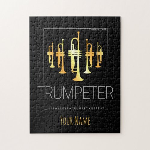 Trumpet Born To Be Trumpeter for Musicians Jigsaw Puzzle