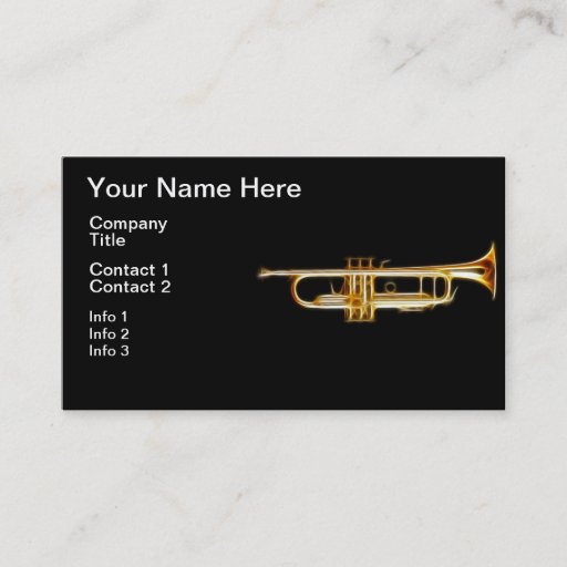 Customizable Trumpet Brass Horn Wind Musical Instrument Business Card Template
