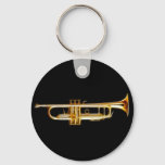 Trumpet Brass Horn Wind Musical Instrument Keychain at Zazzle