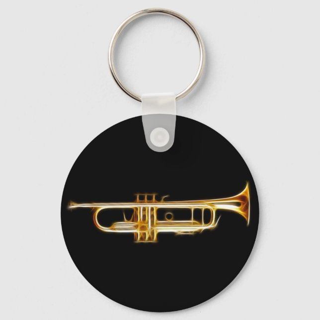 Trumpet Brass Horn Wind Musical Instrument Keychain (Front)