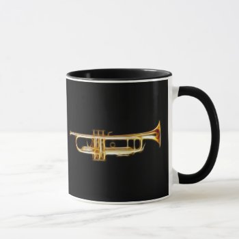 Trumpet Brass Horn Wind Musical Instrument Mug by Aurora_Lux_Designs at Zazzle