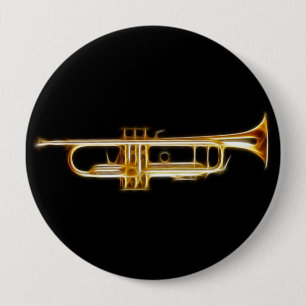 Trumpet Brass Horn Wind Musical Instrument Pinback Button
