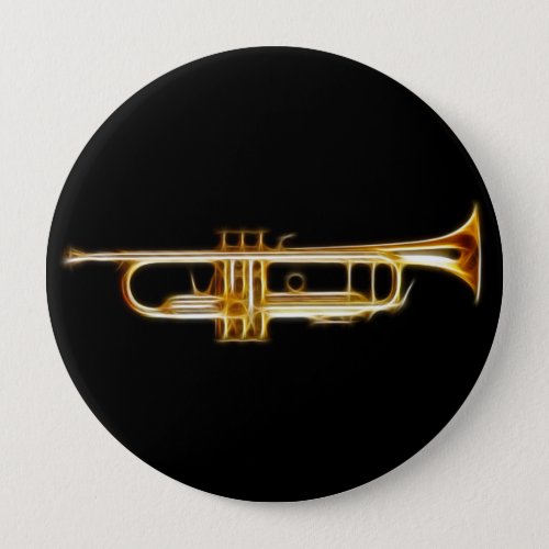 Trumpet Brass Horn Wind Musical Instrument Pinback Button