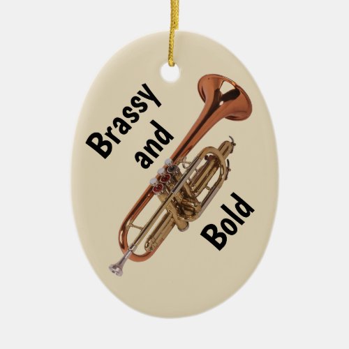 Trumpet Brassy and Bold Ceramic Ornament