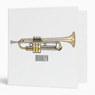 Trumpet cartoon illustration 3 ring binder
