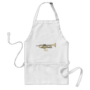 Trumpet cartoon illustration adult apron