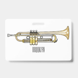 Trumpet cartoon illustration badge