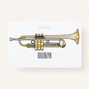 Trumpet cartoon illustration badge
