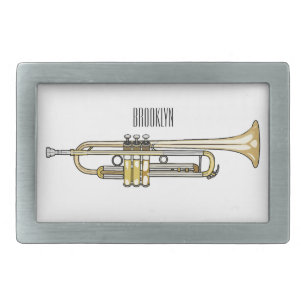 Trumpet cartoon illustration belt buckle