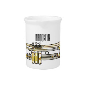 Trumpet cartoon illustration  beverage pitcher