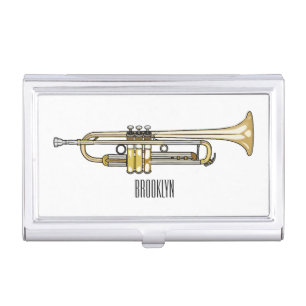 Trumpet cartoon illustration business card case