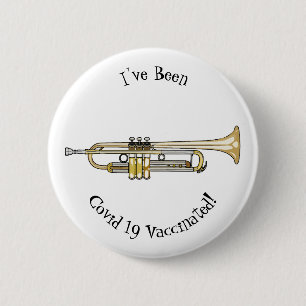 Trumpet cartoon illustration button