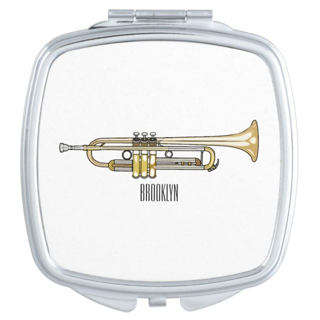 Trumpet cartoon illustration  compact mirror (Front)