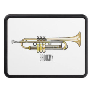 Trumpet cartoon illustration  hitch cover