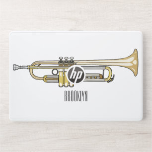 Trumpet cartoon illustration HP laptop skin