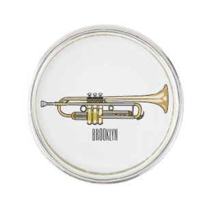 Trumpet cartoon illustration lapel pin